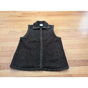 Vtg Christopher & Banks Women SZ S Brown Hand Embroidered